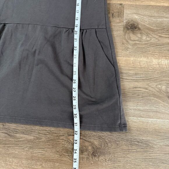 Free People Dress Womens Large Grey FP Mod Tunic Minimal Boho Modest Lagenlook - Picture 8 of 10